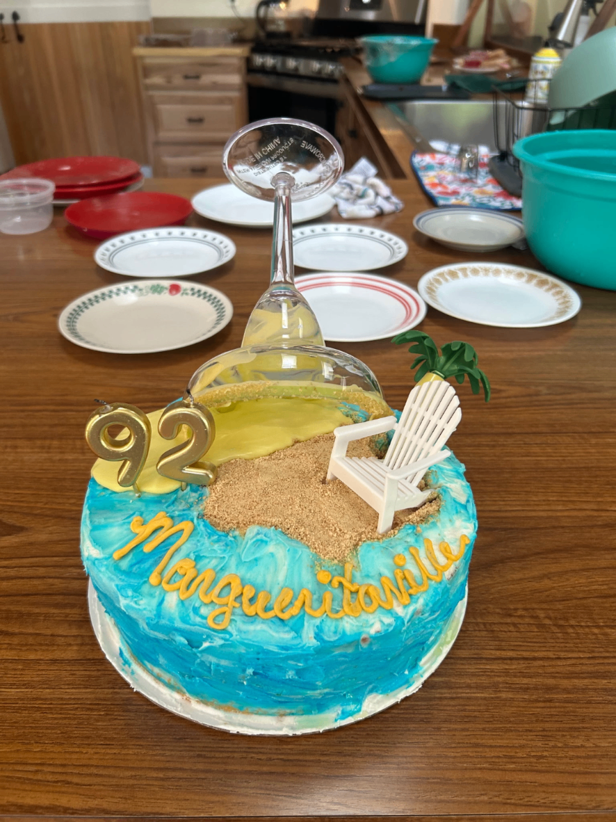 Margueritaville 92nd birthday cake